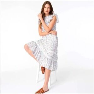 J.Crew Women's Liberty London Winding Rose Tiered Ruffle Dress